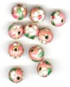 10 10mm Pink Cloisonné Round Beads